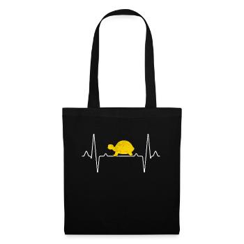 Battement de cœur de tortue - Sac en tissu - noir - Devant