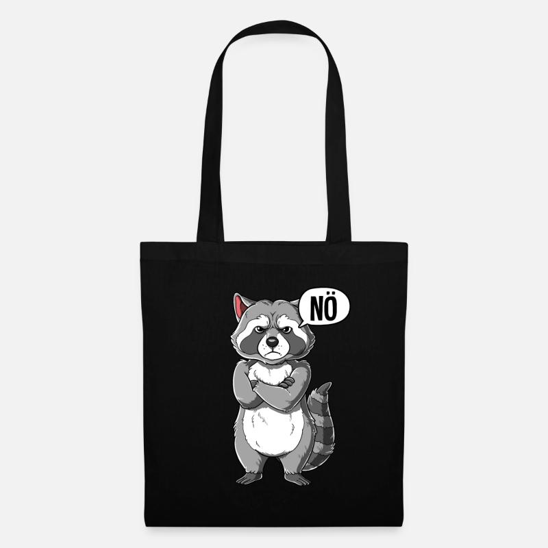 Waschbär Nö - Stoffbeutel - Schwarz