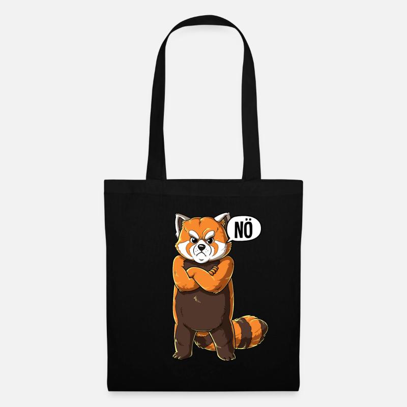Roter Panda Nö - Stoffbeutel - Schwarz