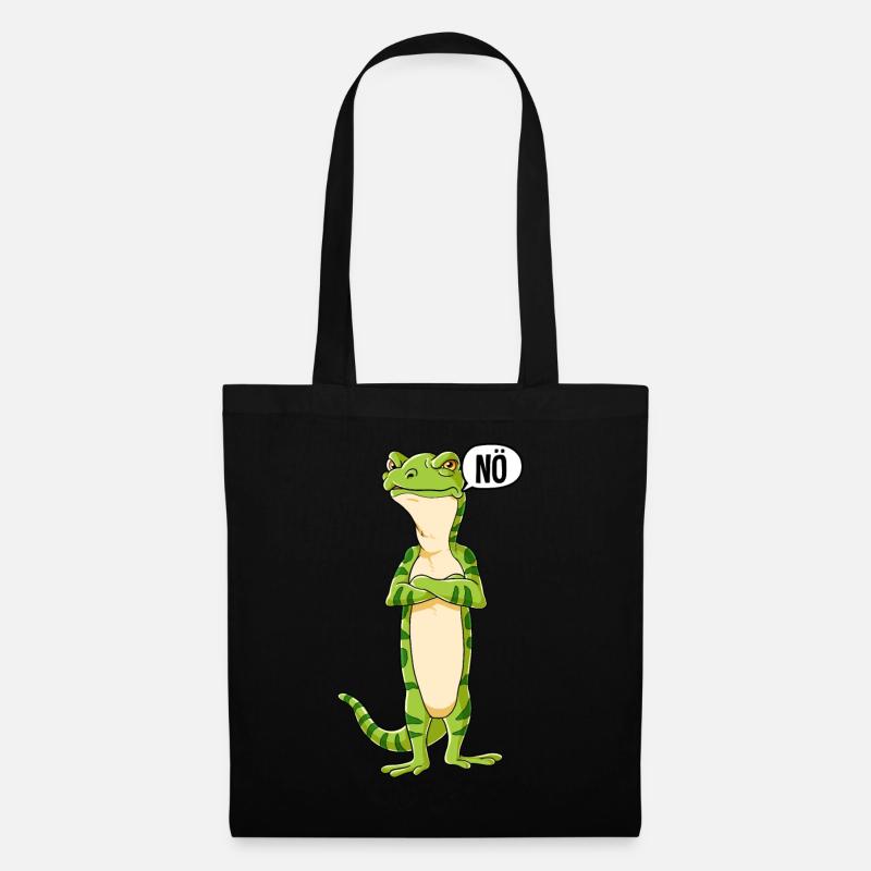 Gecko Nö - Stoffbeutel - Schwarz