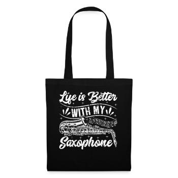 La vie est meilleure avec mon saxophone - Sax Music Lover - Sac en tissu - noir - Devant