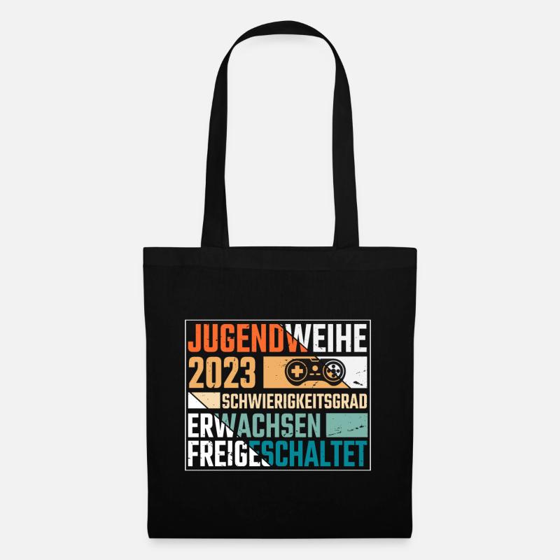Jugendweihe 2023 Schwierigkeitsgrad Erwachsen - Stoffbeutel - Schwarz