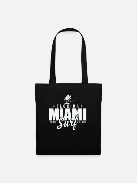 Florida Miami Surf south Beach USA Amerika - Stoffbeutel - Schwarz