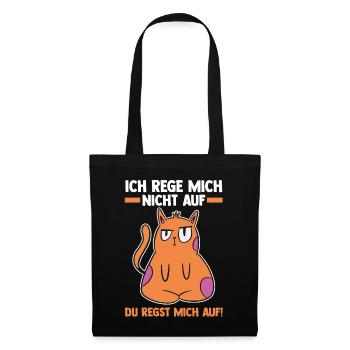 Ich Rege Mich Nicht Auf Du Regst Mich Auf Katze - Stoffbeutel - Schwarz - Vorne