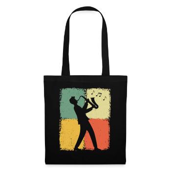 Saxophone Saxophoniste Saxophoniste - Sac en tissu - noir - Devant