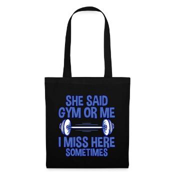 Elle a dit, gym ou moi, elle me manque parfois 2 - Sac en tissu - noir - Devant