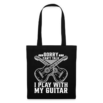 Guitariste guitare - Désolé je ne peux pas parler Je joue avec mon - Sac en tissu - noir - Devant