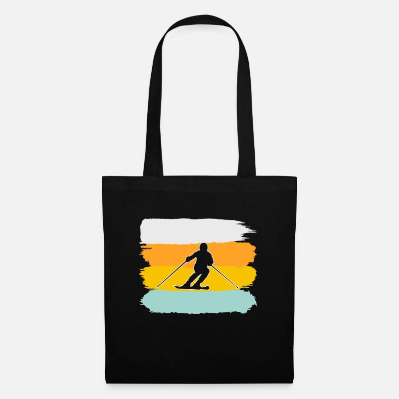 Retro skiing - Tote Bag - black
