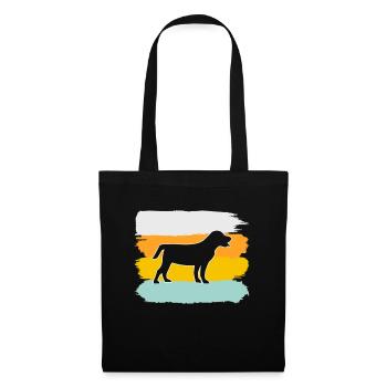 Hund Retro - Stoffbeutel - Schwarz - Vorne