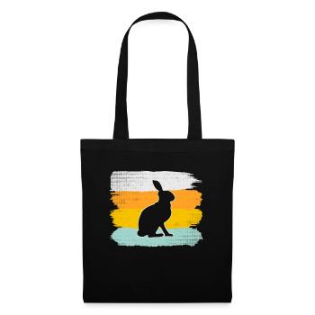 Lapin Rétro - Sac en tissu - noir - Devant