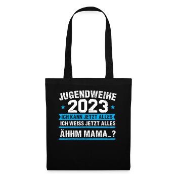 Jugendweihe 2023 Mädchen Junge - Stoffbeutel - Schwarz - Vorne