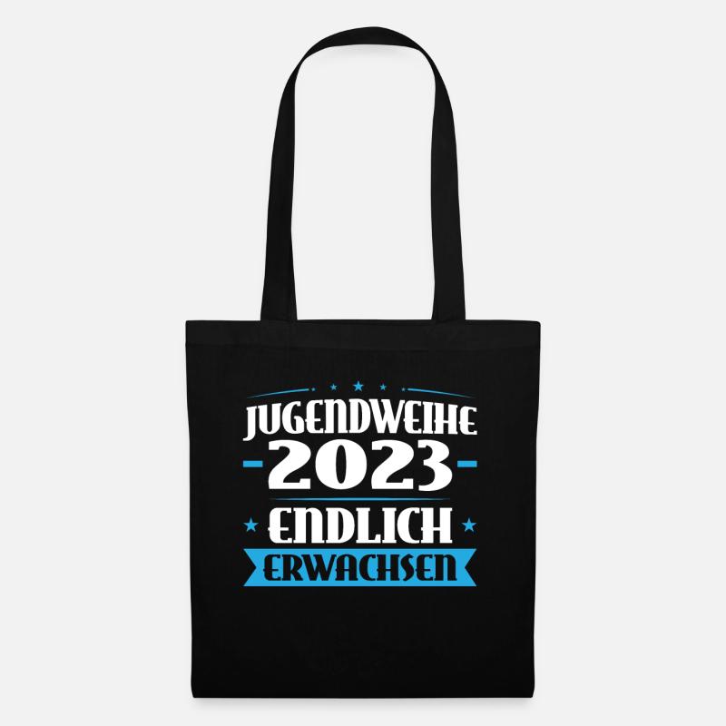 Jugendweihe 2023 Mädchen Junge - Stoffbeutel - Schwarz