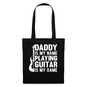 Papa Guitariste Papa est mon nom Jouer de la guitare est - Sac en tissu - noir - Devant