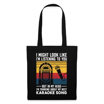 Karaoke Singer Vintage Retro I - Stoffbeutel - Schwarz - Vorne
