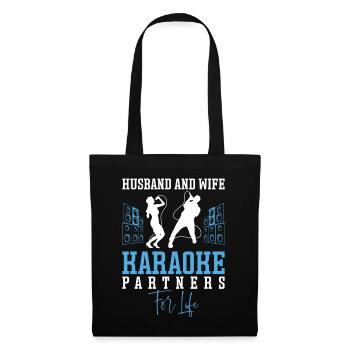 Chanteur de karaoké Mari Femme - Sac en tissu - noir - Devant