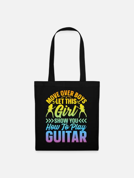 Guitar Player Girls Guitarist - Funny Guitar Playe - Stoffbeutel - Schwarz