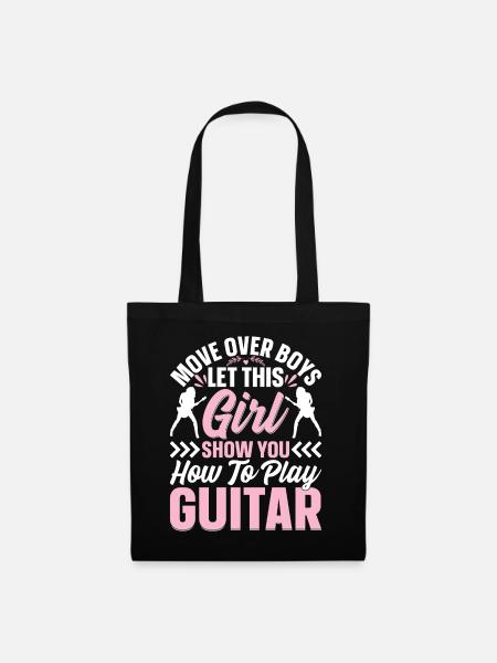 Guitarist Guitar Player Girls - Girl Guitar Player - Stoffbeutel - Schwarz