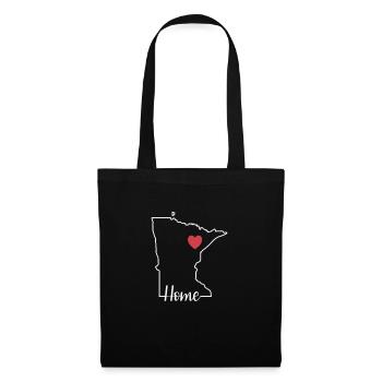 Minnesota Home avec contour de la carte USA Amérique - Sac en tissu - noir - Devant