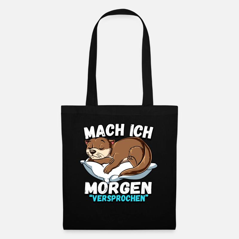 Mach Ich Morgen Versprochen Otter - Stoffbeutel - Schwarz