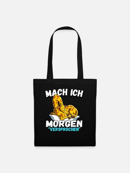 Mach Ich Morgen Versprochen Giraffe - Stoffbeutel - Schwarz