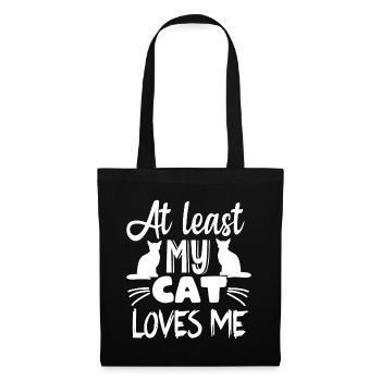 Au moins mon chat m’aime - Drôle de chat disant - Sac en tissu - noir - Devant