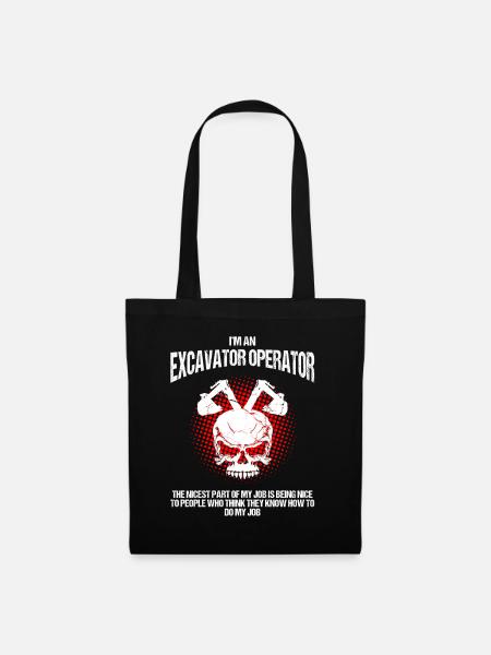 Baggerführer für Bagger Sandbagger - Stoffbeutel - Schwarz