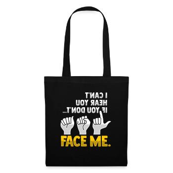 Lip reading ASL Hand gestures Deaf people - Tote Bag - black - Front
