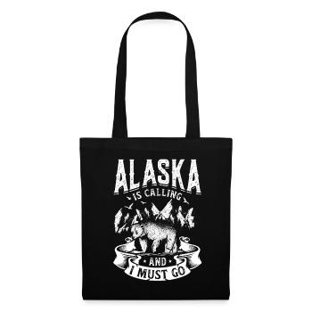 Alaska Geschenk Kinder Herren Damen USA Natur Eis - Stoffbeutel - Schwarz - Vorne