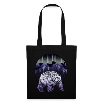 Alaska Geschenk USA Natur Bär Denali Grizzly Wald - Stoffbeutel - Schwarz - Vorne