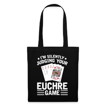 Beurteilen Sie Ihr Euchre-spiel - - Stoffbeutel - Schwarz - Vorne