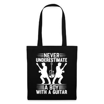 Guitar Guitarist - Never Underestimate A Boy With - Tote Bag - black - Front