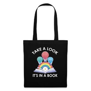 Take A Look It's A Book Retro Rainbow Reading - Stoffbeutel - Schwarz - Vorne