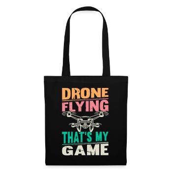 Pilote de drone quadricoptère - Drone volant C’est mon Ga - Sac en tissu - noir - Devant