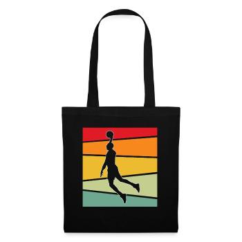 Basketball Retro - Stoffbeutel - Schwarz - Vorne
