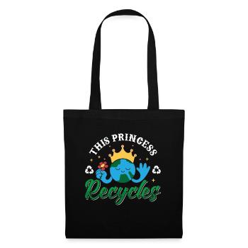 Recycler cette princesse recycle Go Green Recycler - Sac en tissu - noir - Devant