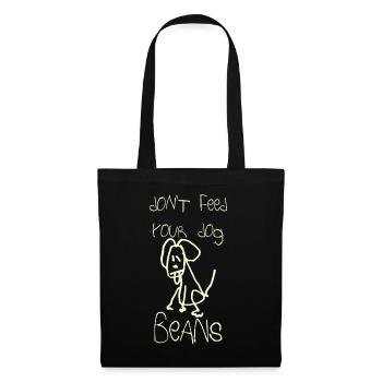 Ne nourrissez pas votre chien avec des haricots - Sac en tissu - noir - Devant