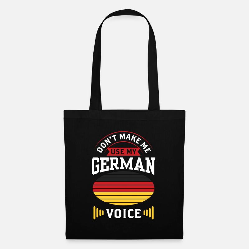 Zwinge Mich Nicht Meine Deutsche Stimme Deutsch - Stoffbeutel - Schwarz