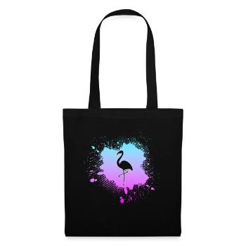 Flamingo - Stoffbeutel - Schwarz - Vorne