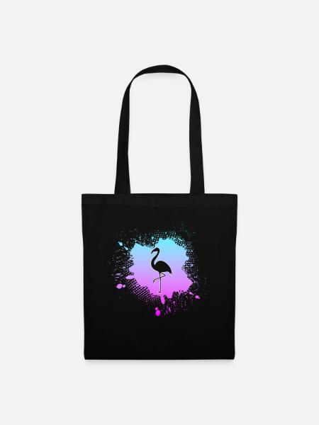 Flamingo - Stoffbeutel - Schwarz
