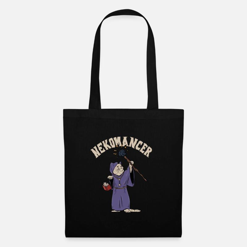 Nekomancer Katze Design für einen Nekromanten - Stoffbeutel - Schwarz