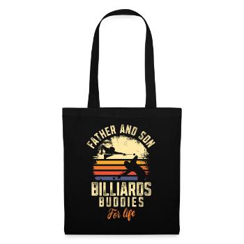 Billard Joueur de billard Balle Papa Fils - Sac en tissu - noir - Devant