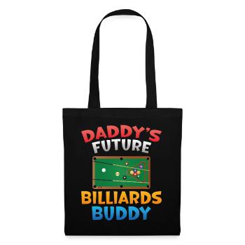 Billard Joueur de billard Balle Papa Fils - Sac en tissu - noir - Devant