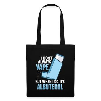 Albuterol Asthme Astmatiste - Sac en tissu - noir - Devant