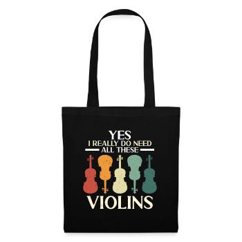 Violin I Really Do Need Retro Music Note Violinist - Tote Bag - black - Front