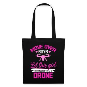 Quadcopter Drone Pilot Girl Drone Pilot - Stoffbeutel - Schwarz - Vorne