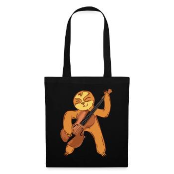 Paresseux Contrebassiste Contrebassiste Paresseux - Sac en tissu - noir - Devant