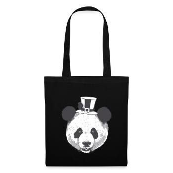 Asien Neujahr Pandabär Bär Glücksbringer China - Stoffbeutel - Schwarz - Vorne