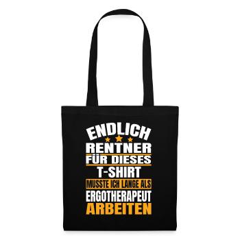 Endlich Rente 2023 Ruhestand Beruf Ergotherapeut - Stoffbeutel - Schwarz - Vorne