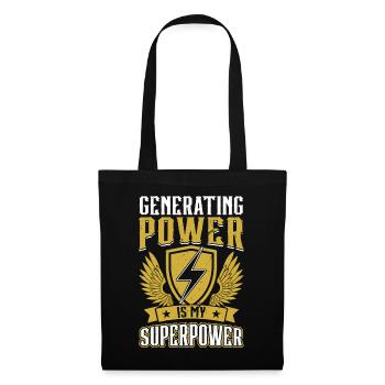Produire de l’énergie est ma superpuissance - Sac en tissu - noir - Devant