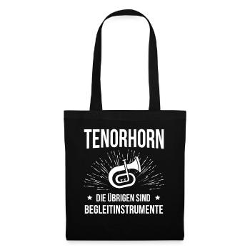 Tenorhorn Tenorhornspieler Tenorhornist - Stoffbeutel - Schwarz - Vorne